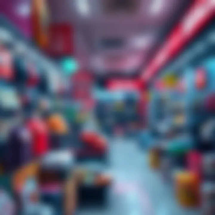 Shop Deals Today A vibrant display of various items on sale in a shop, showcasing discounts and promotions