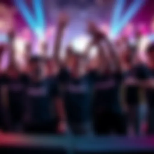 Shopify Rebellion players celebrating their win against BEPS at DreamHack Atlanta, showing excitement and teamwork