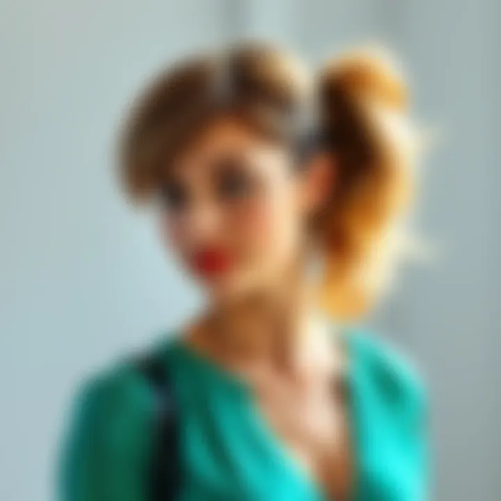 Short Hair and Ponytail Styles A woman showing two hairstyles: one with short hair and the other in a ponytail, illustrating their differences.