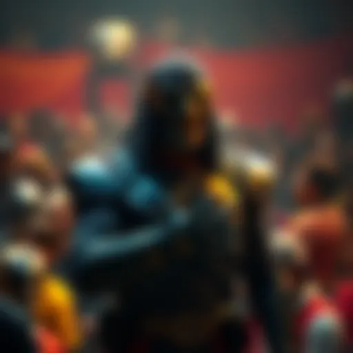 The SHREDDER stands in front of an audience, expressing frustration over ongoing disputes.