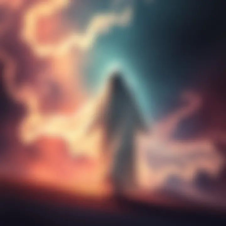 A character using the Shroud of Ulban, becoming invisible with a swirling mist around them.