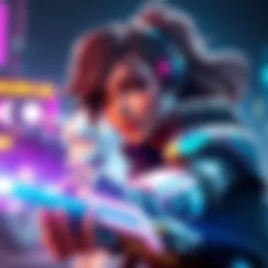Sierra in Action Sierra showcasing her abilities in a vibrant gameplay setting, contrasting with Soldier76 in the background
