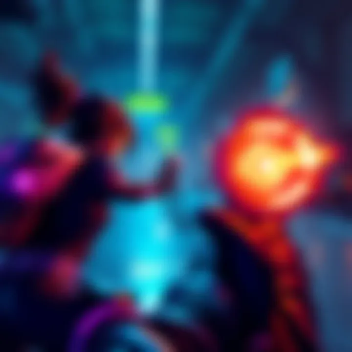 A character named Sierra targets an opponent off-screen with a powerful tracking shot in a gaming scene