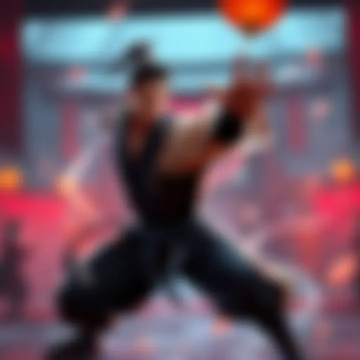 A character from the Sifu game fighting in a martial arts dojo