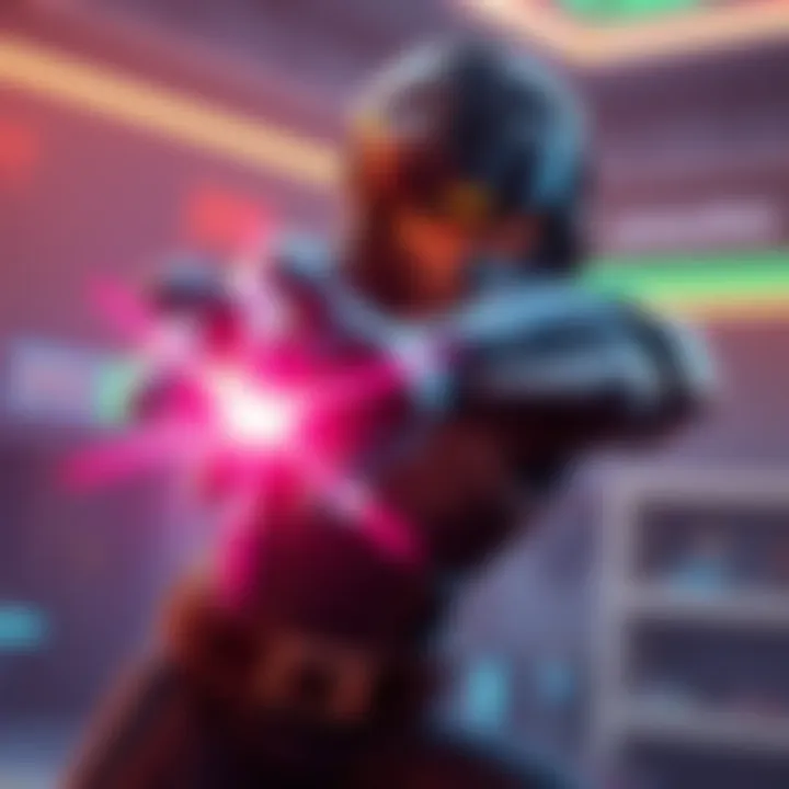 A character named Sigma demonstrates his kinetic grasp ability in a gameplay setting, showcasing its range and impact on strategy.