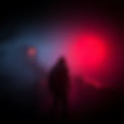 A dark, moody gaming scene illustrating the atmosphere of the horror game Signalis, featuring a character exploring an eerie environment with unsettling elements.