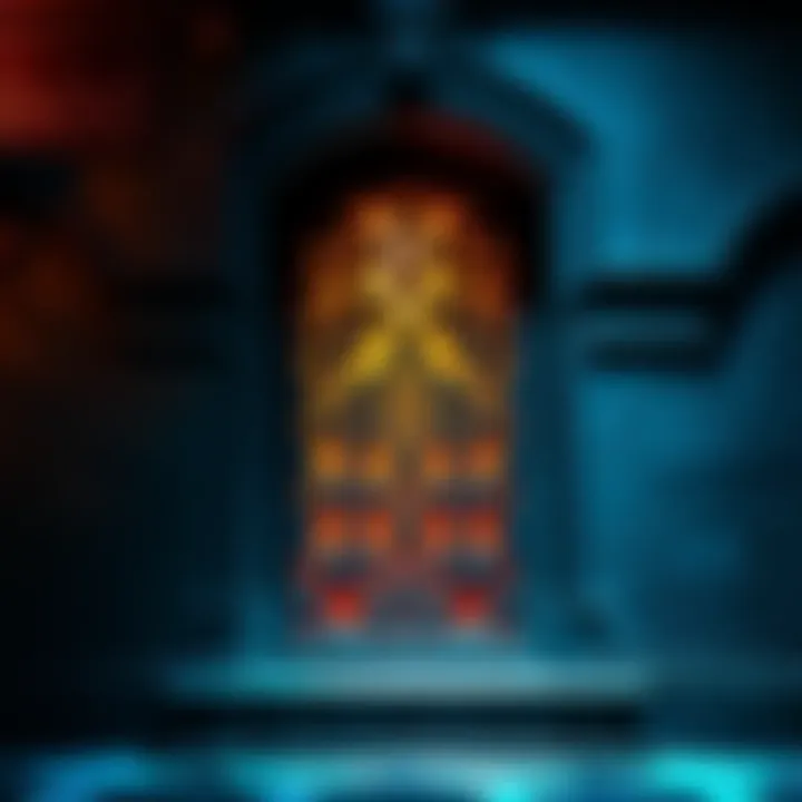 A close-up of an ornate window showcasing intricate designs and historical context.