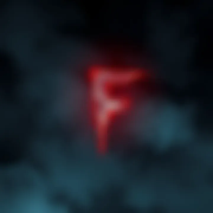 The letter F surrounded by dark, misty scenery representing Silent Hill's eerie atmosphere