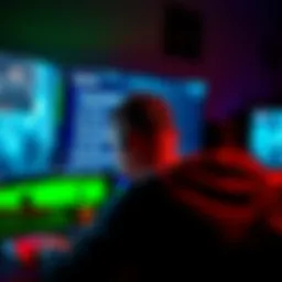 A gaming setup showing a player looking frustrated with muted chat options on screen, symbolizing lack of communication.