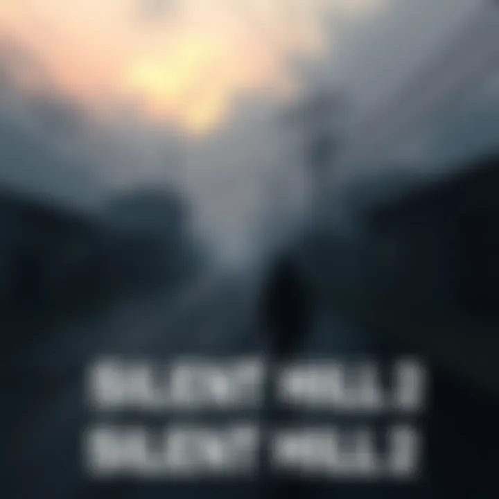 A melancholic scene from Silent Hill 2 showing the main character in a foggy town, surrounded by eerie landscapes and haunting visuals.