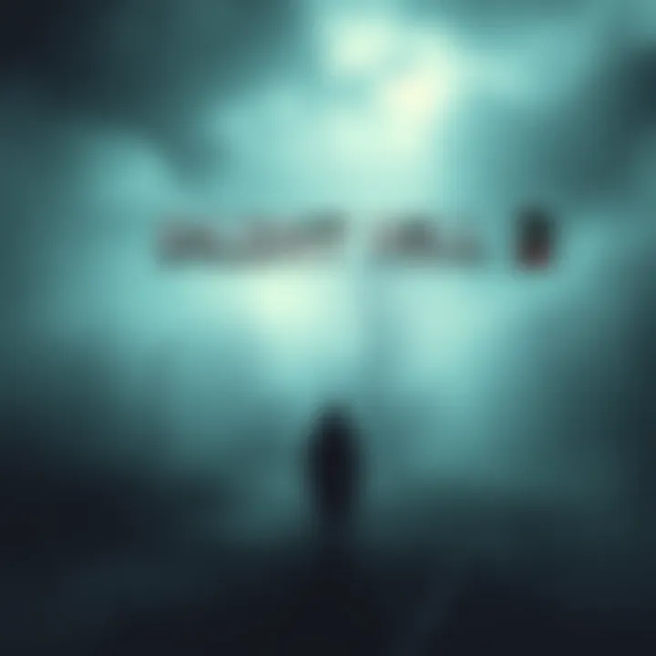 A dark and foggy landscape from Silent Hill 2 with a lone character standing in the foreground, embodying isolation and mystery.