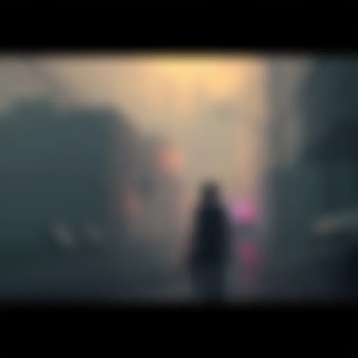 A character exploring a foggy streetscape with eerie surroundings in the Silent Hill 2 remake