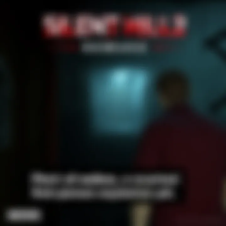 Silent Hill 2 Remake Gameplay First-person view of a character in a dark, eerie environment with fog and unsettling visuals, capturing the horror atmosphere of Silent Hill 2 Remake