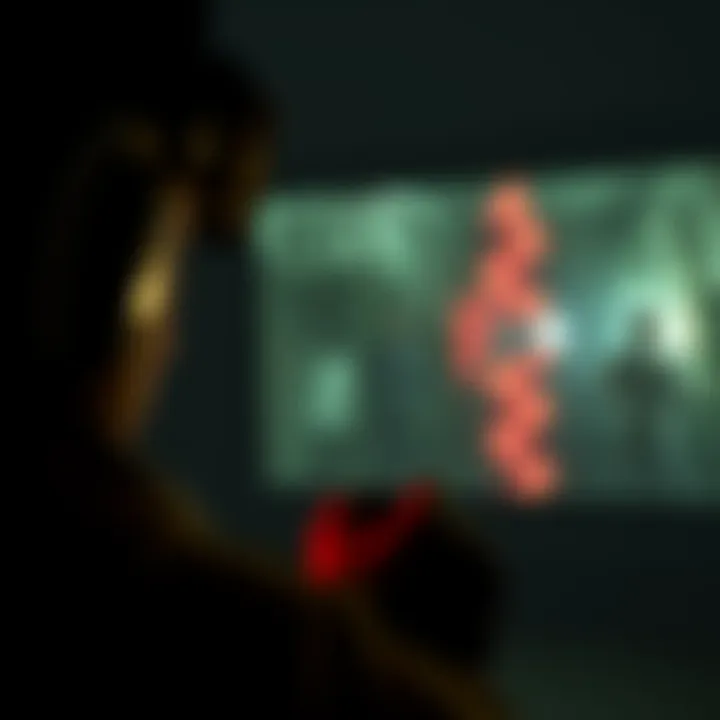 Gamer focused on the screen showing eerie atmosphere in Silent Hill F, comparing it to Silent Hill 2 Remake.