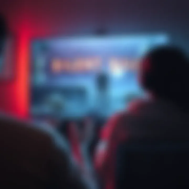 A gamer playing Silent Hill while watching the movie adaptation, surrounded by eerie lighting and game visuals.