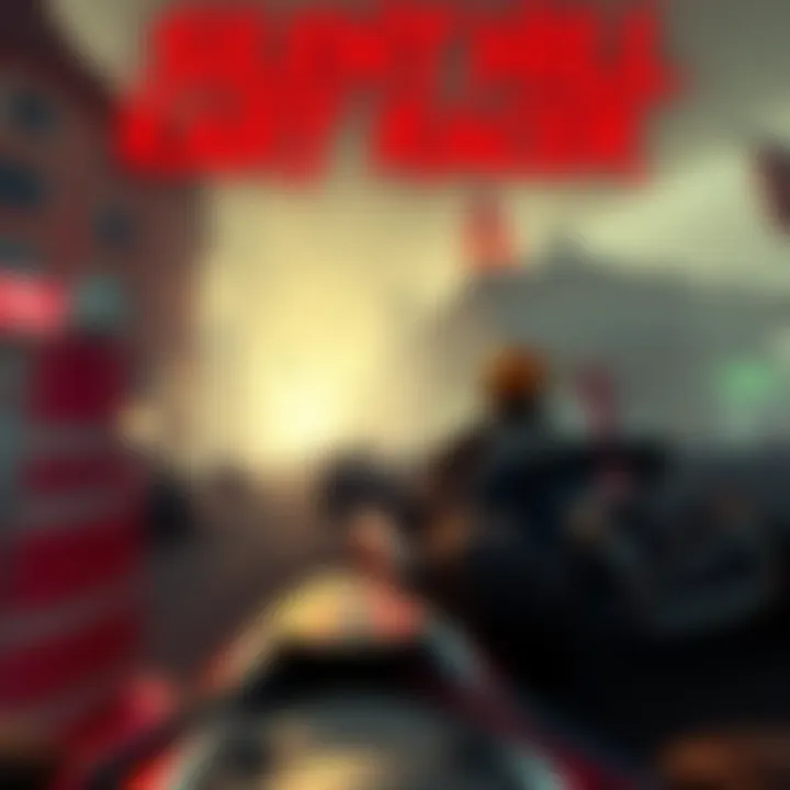 A go-kart racing through a foggy Silent Hill street with iconic buildings in the background