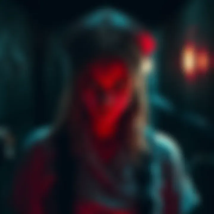 Silent Hill Nurse Character A depiction of the Silent Hill Nurse with bandaged face and ominous attire, surrounded by a dark, eerie environment