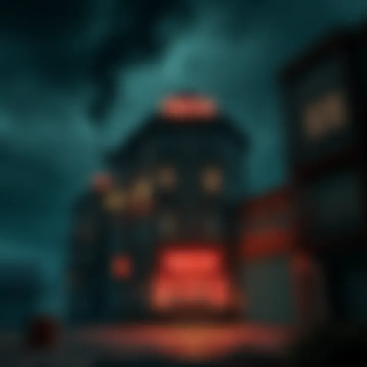 A diverse range of retrofitted buildings in Silent Hill, showcasing square-shaped bolts and designs that withstand geological disturbances.