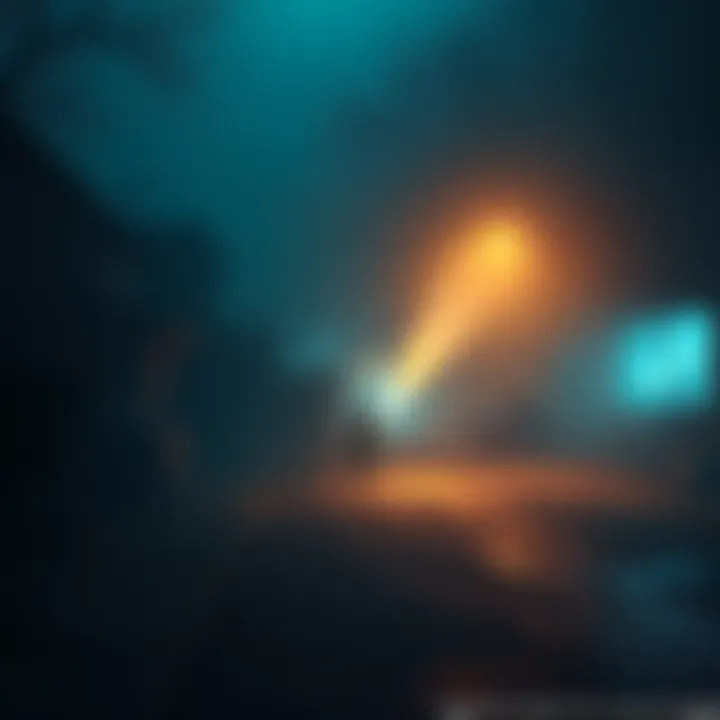 Silent Hill Video Game Scene A dark, foggy street in Silent Hill with a lone figure holding a flashlight, surrounded by eerie surroundings and shadows.
