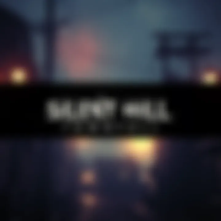 A dark and foggy town street with eerie lighting, showcasing the atmosphere of Silent Hill Townfall.