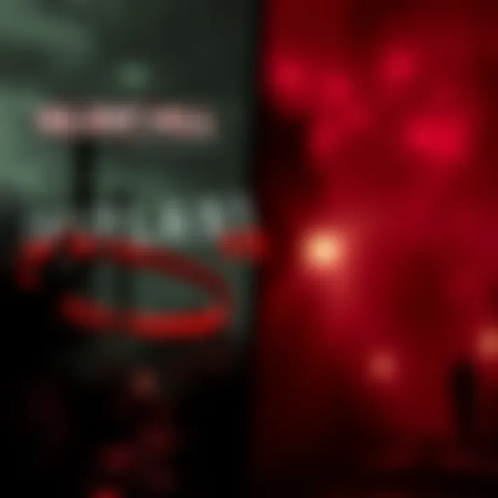 A split-screen showing eerie landscapes from Silent Hill 2 on one side and the dark environment of Outlast on the other, highlighting the horror aspect of both games.