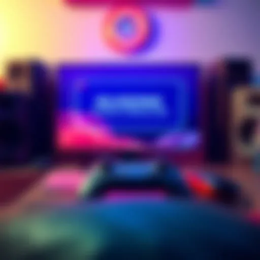 A gaming setup with a screen displaying an empty announcement regarding Silksong, showing no updates. A gaming controller is nearby, indicating anticipation.