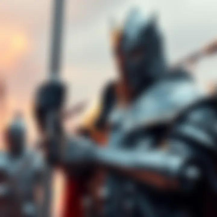 A Silver Armoured Paladin stands poised with a sword, showcasing detailed armor and a fierce expression.