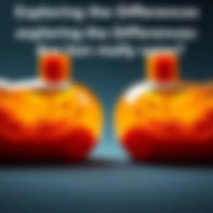 A close-up view comparing two objects that look alike but have subtle differences, highlighting their details.