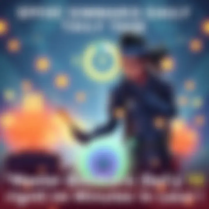 Efficient Simmaris Daily Tasks An illustration showing a player character, Ivara, completing Simmaris Daily tasks quickly, surrounded by glowing targets representing standing gains, with a timer indicating speed and efficiency.