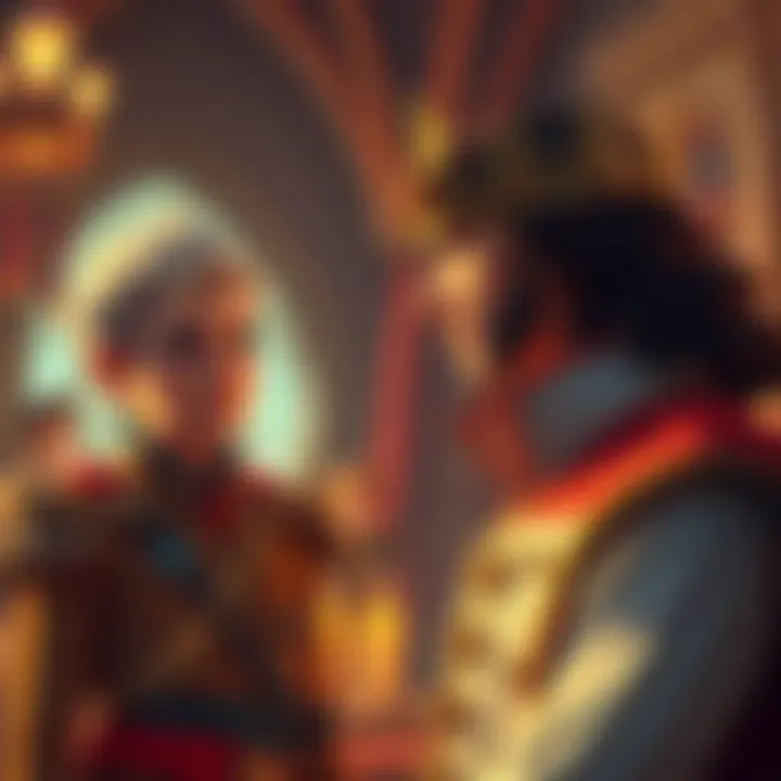 An original artwork showing the characters Simon and the Prince in a vibrant setting, highlighting their expressions and interactions.