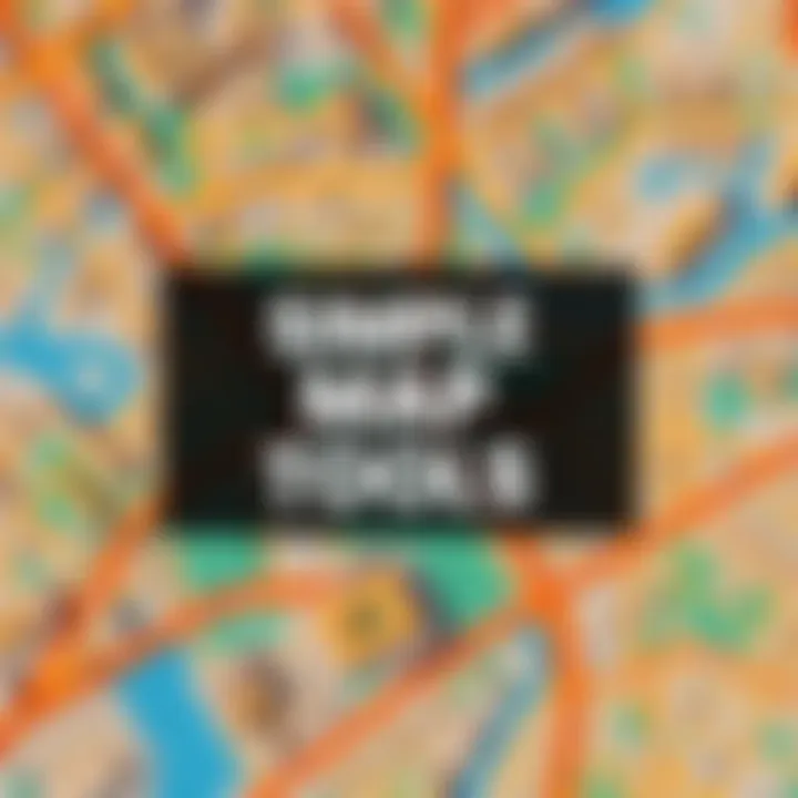 A collection of user-friendly tools and software for map creation, showing clean designs for city maps and floorplans.