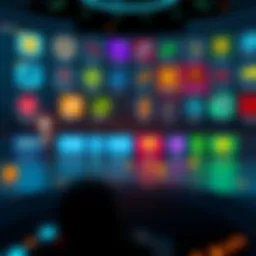 Various colorful icons representing different loadouts in a game environment, showcasing organization and clarity for players.