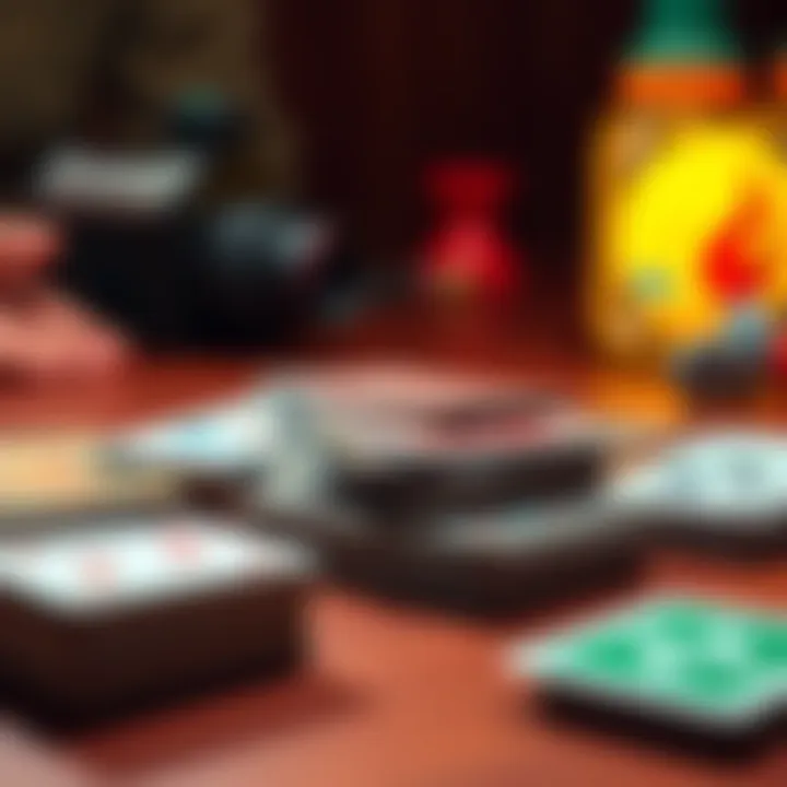 A laid-back gaming setup showcasing an easy-to-use card deck with bold colors and minimal strategy involved.