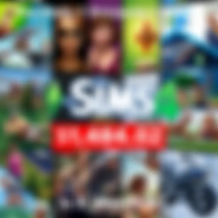 A graphic showing the total price of The Sims 4 downloadable content, highlighting the $1,484.02 cost, with images of game elements in the background.
