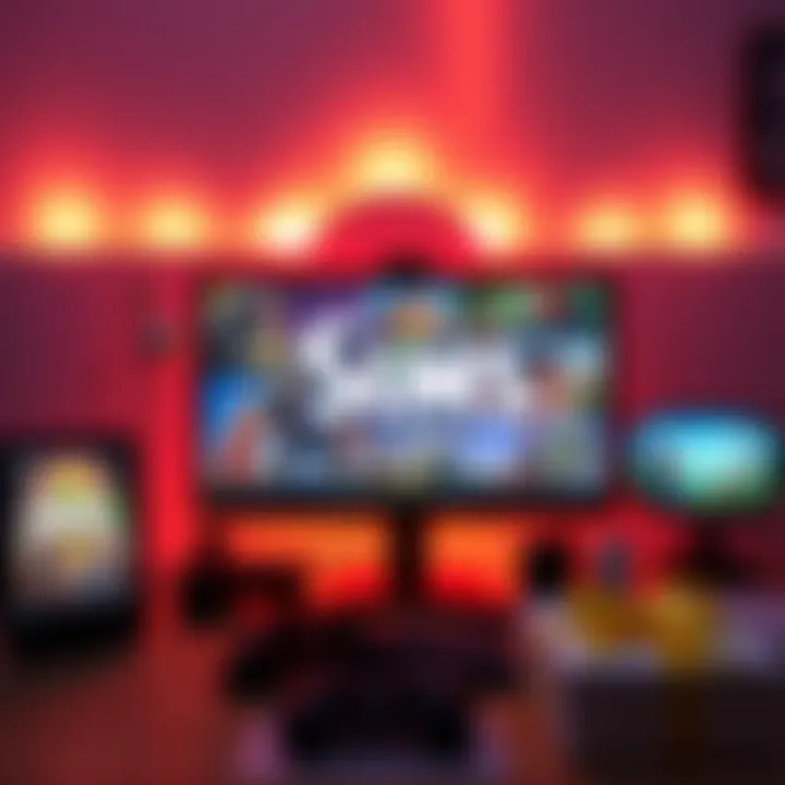 Various Sims-like games displayed on a computer screen with gaming accessories.