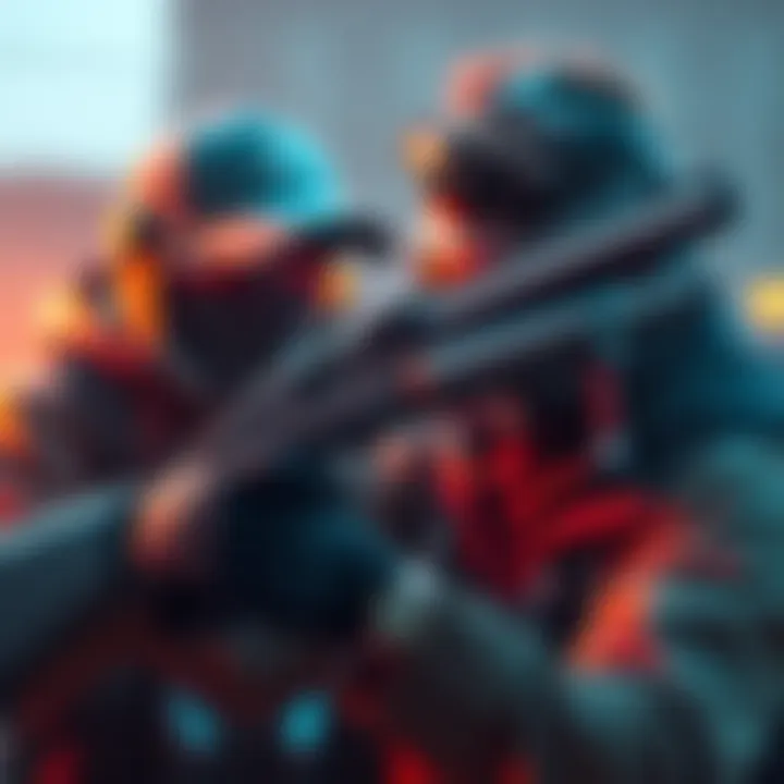 A gamer holding a shotgun, focused on the gameplay, showing concentration with only one weapon in hand.