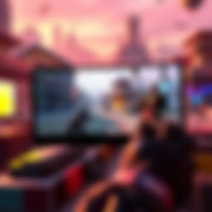 Single Player FPS Game on PS5 A gamer playing a first-person shooter game on a PS5, showcasing an open-world environment with vibrant graphics and immersive gameplay.