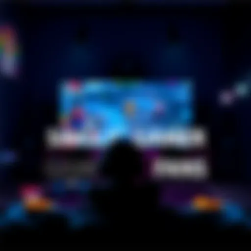 A gamer sits in a dark room, focused on a screen displaying intense gameplay from a single player game, with game controllers and snacks nearby.