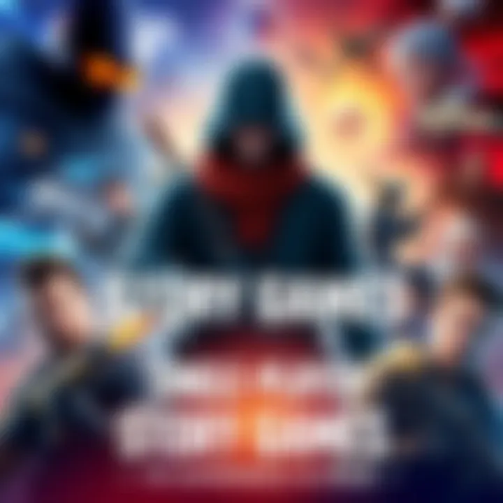 A collage of characters from various single-player story games, showcasing diverse genres like FPS and RPG, with vibrant game art in the background.