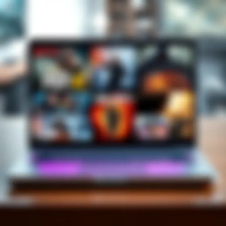 Singleplayer FPS Games on PC A laptop screen displaying various singleplayer FPS game covers, showcasing intense action scenes and characters.