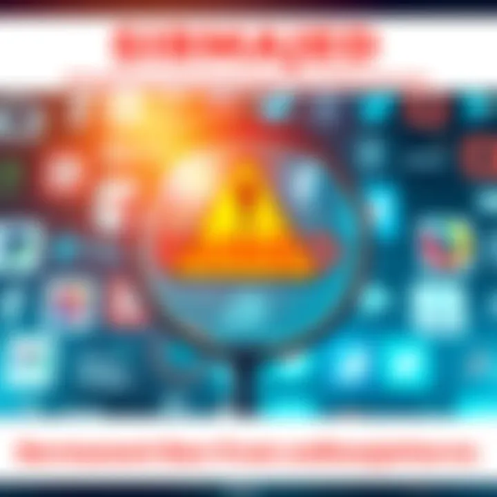 Sirmajed Banned from Online Platforms Illustration showing a digital warning sign representing Sirmajed's ban from online services with various platform logos in the background