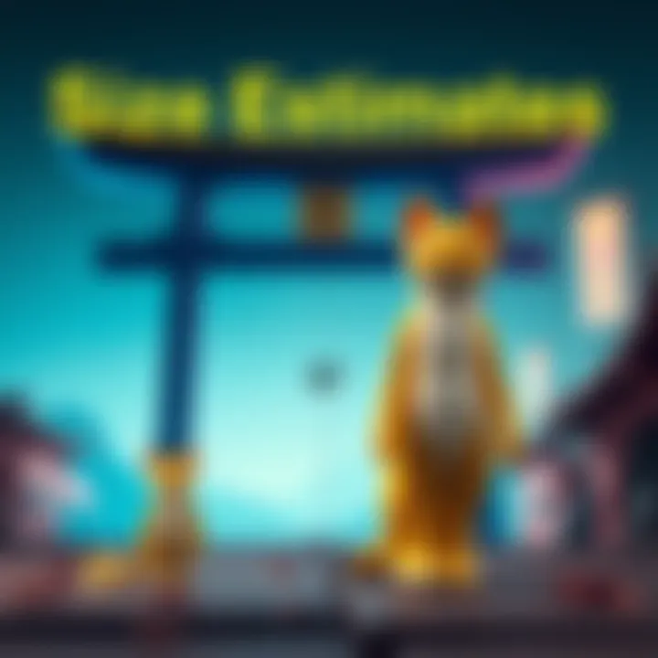 Graphic showing height comparisons of ARC Mustard and Catnip figures with background scenery from Blue Gate