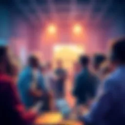 A group of people discussing the Skibidi leak with excitement in a lively forum setting.