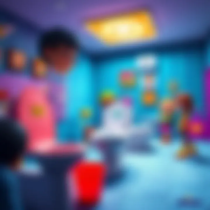 Skibidi Toilet Game Scene Colorful scene from the Skibidi Toilet interactive game showing characters and players making choices