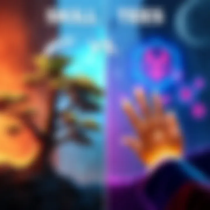 Visual comparison of limited and full skill trees in video games, showing strategic choices versus complete access to skills.