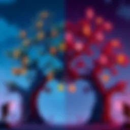 A comparison of limited and full skill trees, showing options for character development in video games.