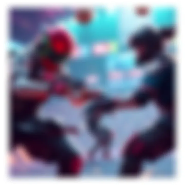 A graphic showing skilled gamers competing in a 1v1 match in Diamond 1, showcasing advanced techniques like air dribbles and flip resets.