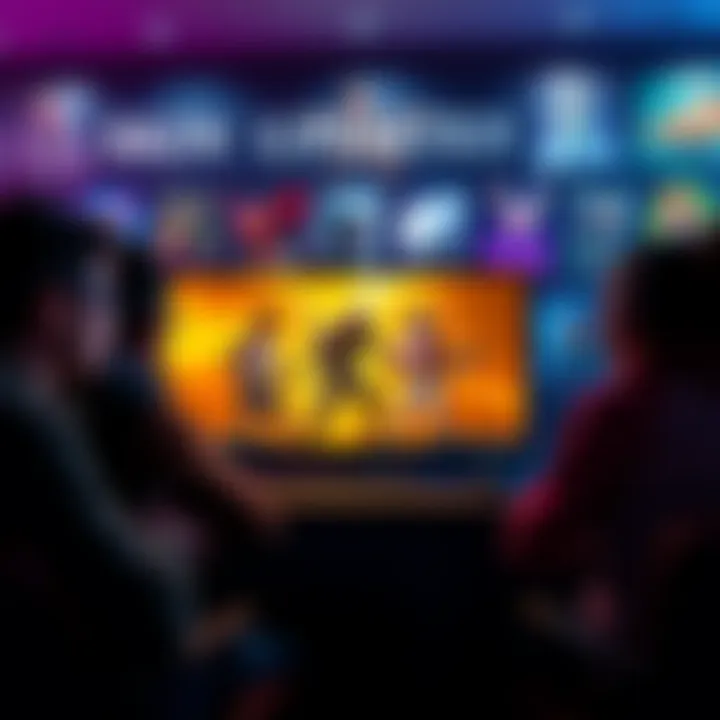 A group of gamers discussing skin updates on user boards, showcasing various character skins on screen.