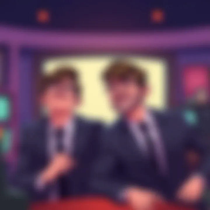 Illustration of two brothers with playful expressions, referencing characters from Who’s The Boss, set in a TV show-like background.