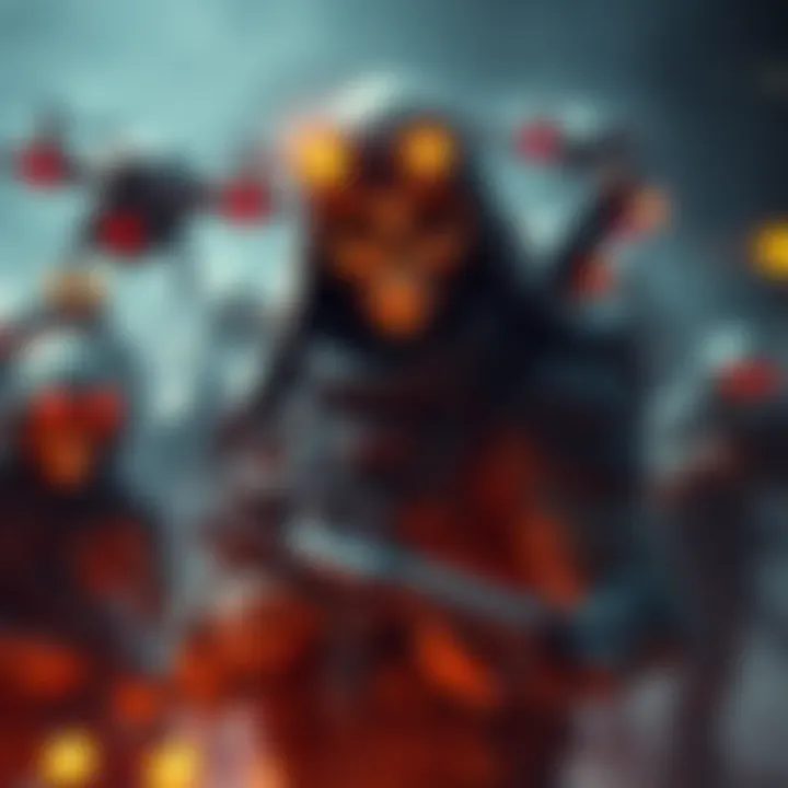 A visual representation of Skull Merchant, a gaming character known for her drones and chase abilities, surrounded by frustrated players discussing her gameplay balance.